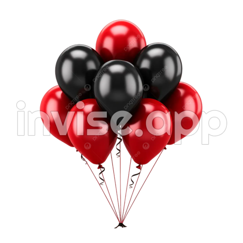 Baloes Black Friday - Realistic Red Black Balloons Friday, Realistic Red Black, Balloons