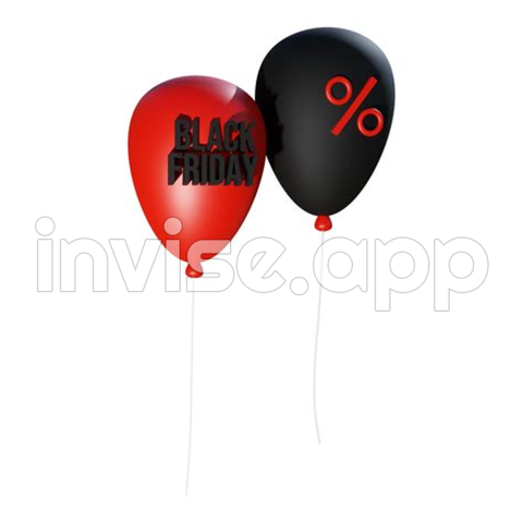 Black Friday Balloons 13079373 - Balloon Vector Black