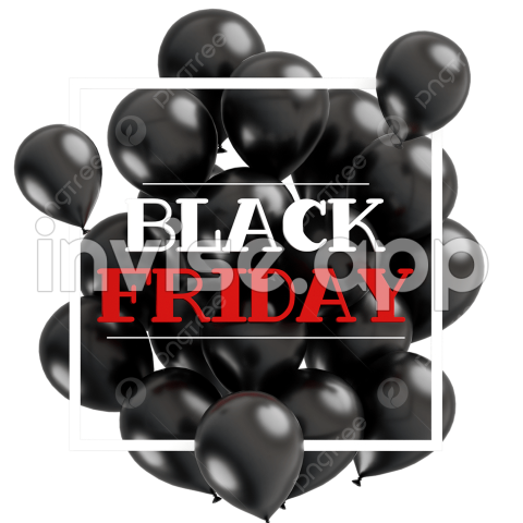 Black Friday Balloons - Balloon Title , Vector, Psd, And Clipart With Transparent Background