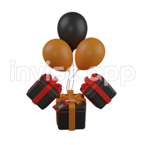 Black Friday Balloons - Black Friday 2023 3D Icon Download In , Obj Or Blend Format