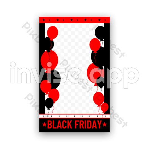 Black Friday Balloon Border Images Psd Free Download Pikbest - Black Friday Balloons