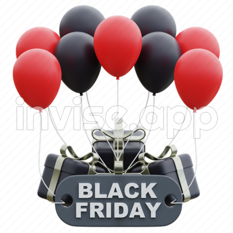 Black, Friday, Balloon, Illustration, Vector, Web, Sign Icon Download - Black Friday Balloons