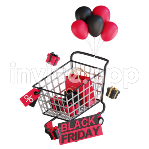 3,294 Balloon Cart 3D Illustrations Free In , Blend, Gltf Iconscout - Black Friday Balloons