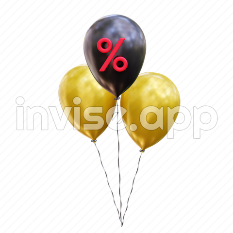 Balloon, Discount, Sale, Black Friday 3D Illustration Download On - Black Friday Balloons