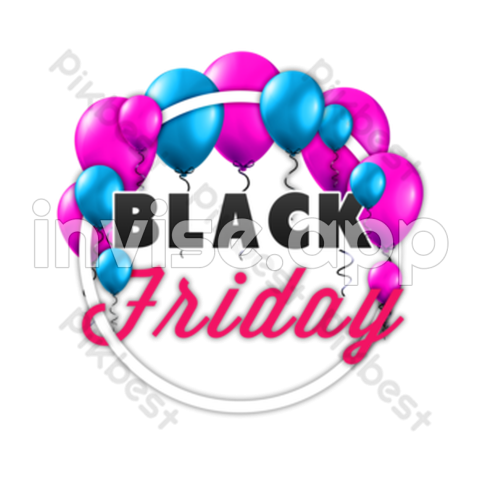 Black Friday Template Free - Black Friday Template Banner With Balloon Concept Eps Images Free