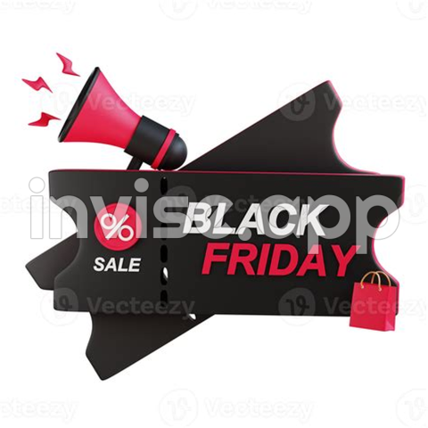 Black Friday Icon - 3D Black Friday Icon 14972862