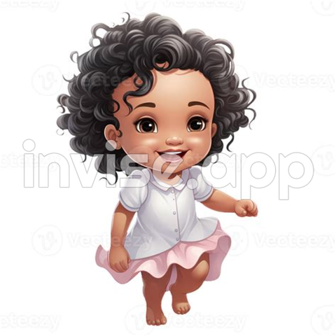 Cute Black Baby Girl Clipart Illustration Ai Generative 27238165 - Baby Blanket Clip Art