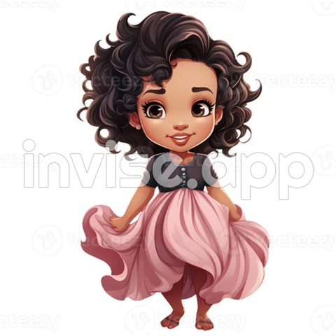 Black Baby Girl Clip Art - Cute Black Baby Girl Clipart Illustration Ai Generative 27238167