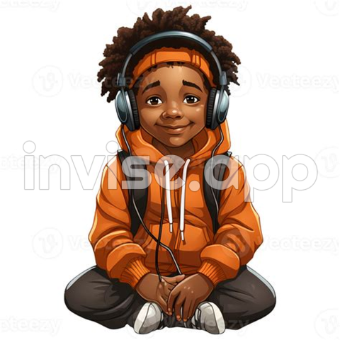 Black Boy Clip Art - Black Boy African American Clipart Illustration Ai Generative 27238073