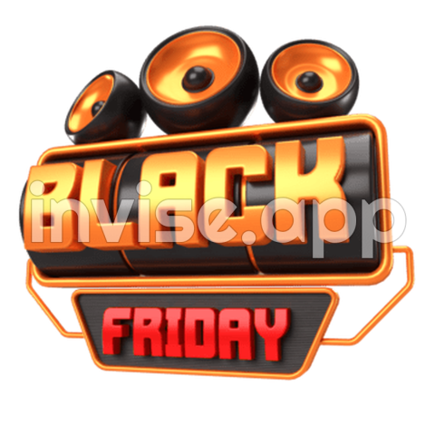 Clipart Black Friday - Black Friday Sale 3D Render Realistic Banner Template Design, Black