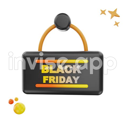 Black Friday Icon. - 3D Rendering Black Friday Icon Object 35040961