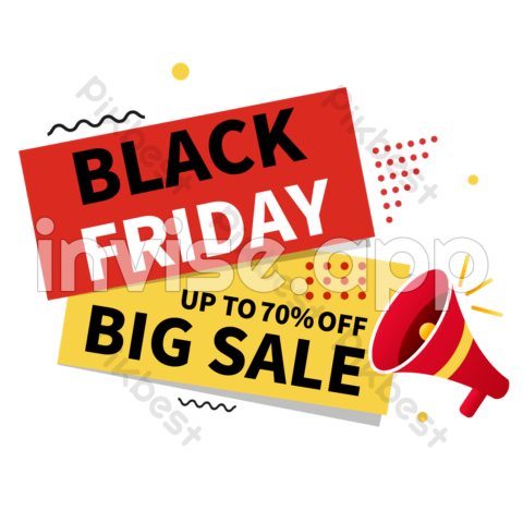 Black Friday Elements - Red And Yellow Memphis Effect Black Friday Elements Images Ai