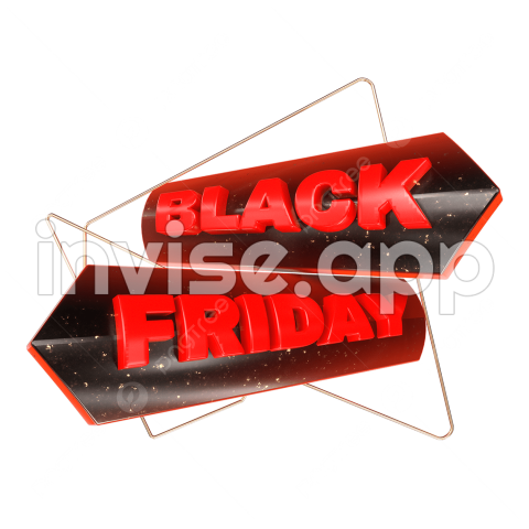 Black Friday Title - Black Friday Arrow Header, Black Friday, Title, Red Transparent