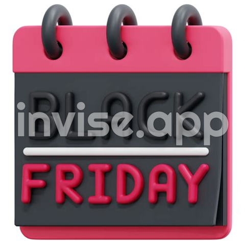 Black Friday 3D Render Icon Illustration 11650500 - Black Friday 3D Text