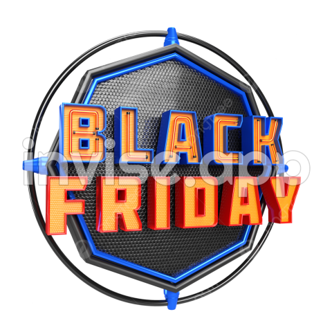 Black Friday Sale Isolated 3D Rendering Logo, Black Friday Logo, Neon - Black Friday Flyer