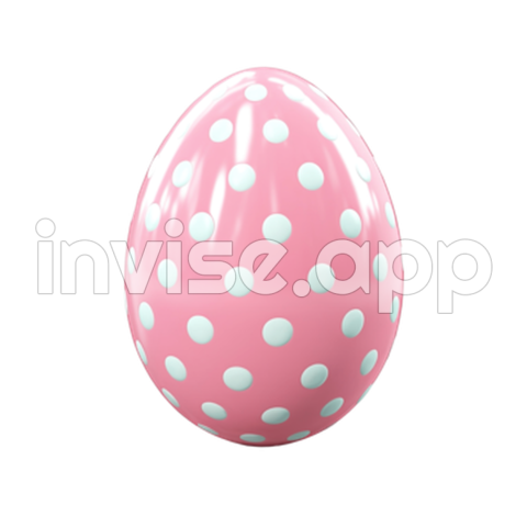 White Easter Egg With Polka Dot Pattern, Polka Dot, Easter Egg, Bunny - Blue And White Easter Eggs