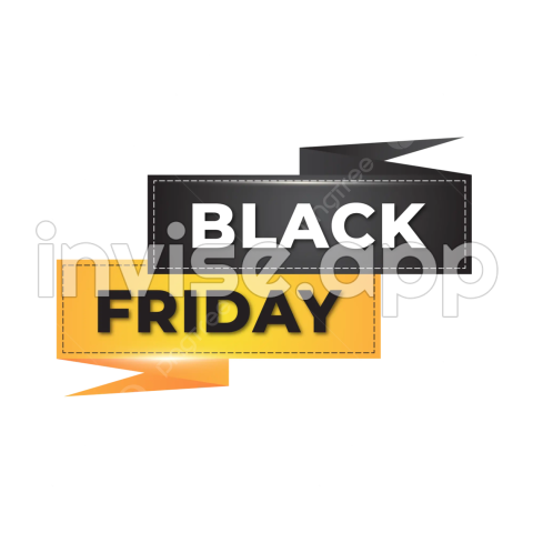 Fita Black Friday - Black Friday Sale Yellow Label Banner Vector, Black Friday Banner