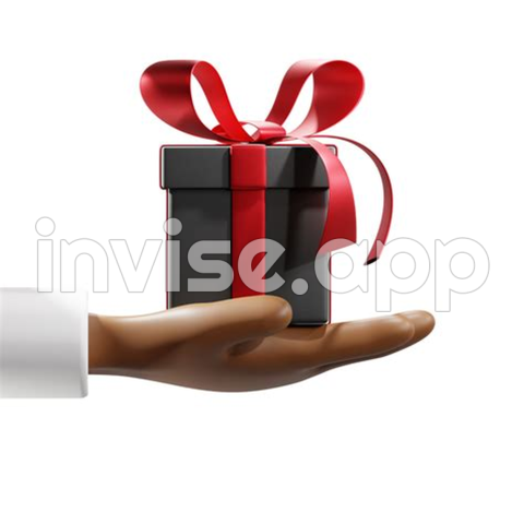 Black Friday Gift - Hand Holding Black Friday Gift Box Color Red 3D African Hand 13761227