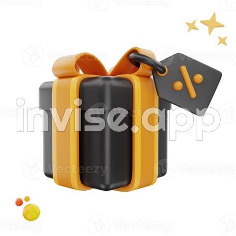 Black Friday Gift - 3D Rendering Black Friday Gift Icon Object 34889858