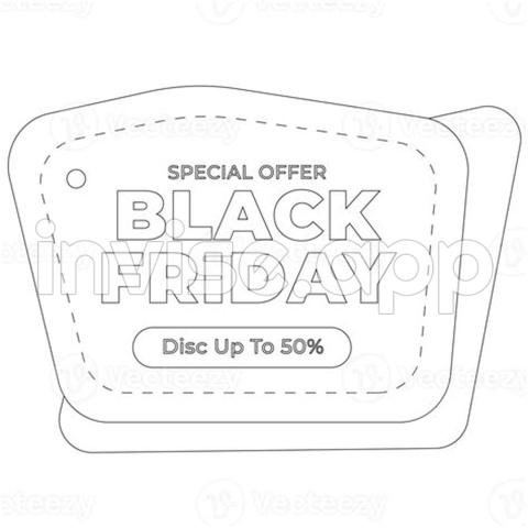 Black Friday Gift Box Outline 2D Illustration 27124718 - Black Friday Gift