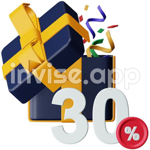 Black Friday Gift - Black Friday Gift Discount 3D Rendering Isometric Icon 13363968