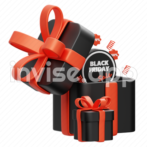 Black Friday Gift - Gift, Black Friday, Sale, Advertising, Business, Discount, Shopping 3D