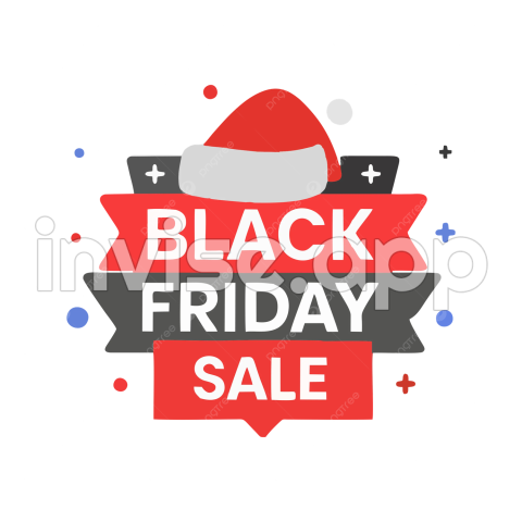 Black Friday Chrsitmas Sale Banner Tag Vector Transparent Background - Black Friday Christmas Gifts