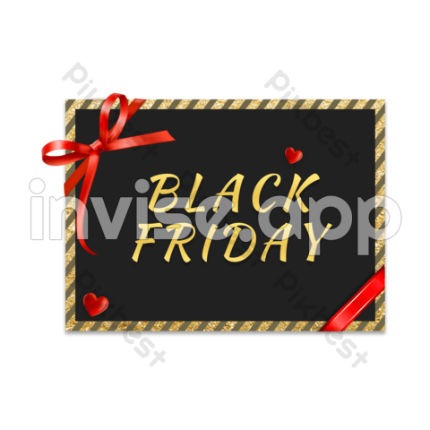 Black Friday Gold Label Bow Images Psd Free Download Pikbest - Gifts Black Gold Black Friday Banner