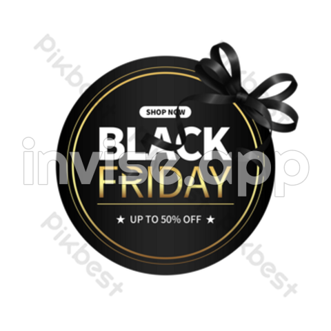 Black Friday Black Gold Label Decoration Images Ai Free Download - Happy Sparkling Friday Images