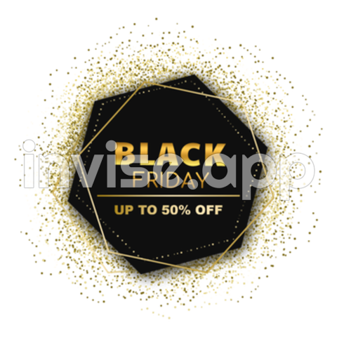 Happy Friday Gold And Black - Black Friday Black Gold Hexagon Label, Black Friday, Black Gold, Label