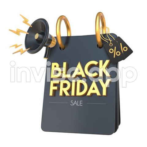 Black Friday Sale With 3D Rendering Black And Golden Calendar With - Black Friday 412