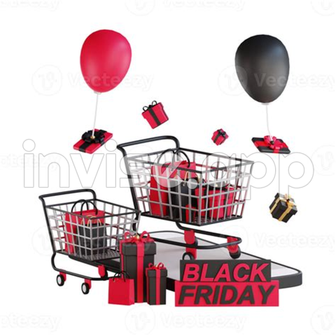 Free 3D Black Friday Illustration 14972869 With Transparent Background - Black Friday Logo