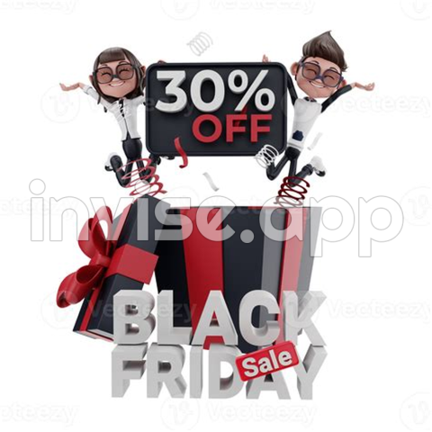 3D Black Friday Illustration 9299637 - Black Friday Design