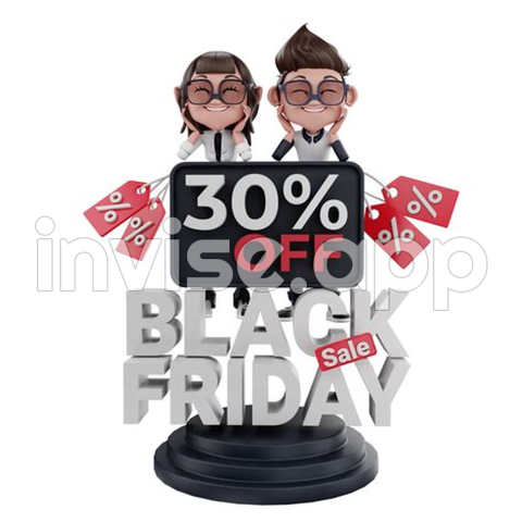 3D Black Friday Illustration 9298364 - Black Friday Illustration