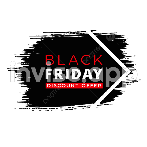 Black Friday Offer - Black Friday Discount Offer With Brush Stroke Vector, Black Friday