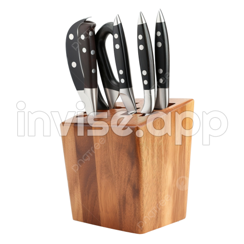 Black Knife Block - Knife Block Holder Clipart, Kitchenware, Icon, Equipment