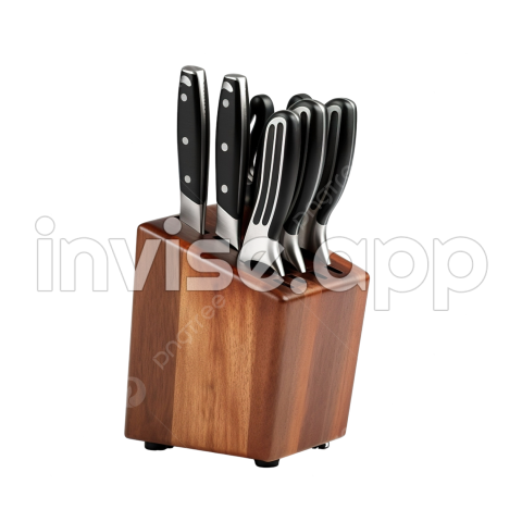 Black Knife Block - Knife Block Holder Clipart, Kitchenware, Icon, Equipment