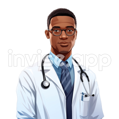 Avatar Job Doctor Flat Portrait Of African American Man, Doctor, Person - Black Guy From Dr House