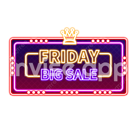 Black Friday Neon Picture, Neon Black Friday Frame, Neon Lights, E - Black Friday Neon