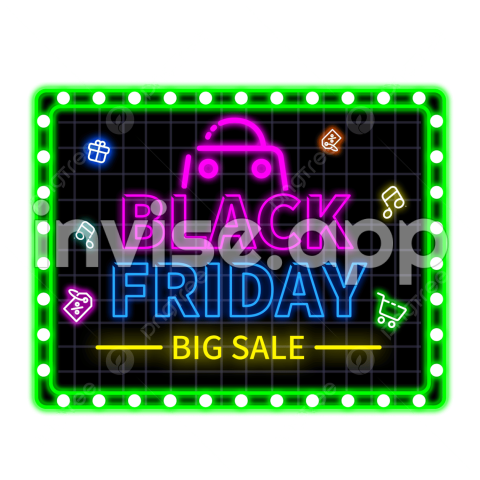 Black Friday Neon Frame , Negro, Patron Decorativo, Linea Y Psd - Pre Friday Neon Sign