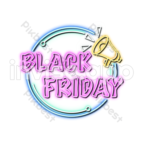 Black Friday Neon Sign - Round Black Friday Neon Billboard Images Psd Free Download Pikbest