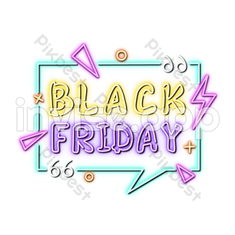 Black Friday Neon Sign - Black Friday Neon Light Effect Dialog Images Psd Free Download