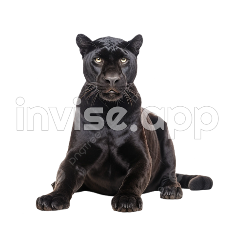 Black Panther Radiates Power And Confidence On Transparent Background - Animal Alley Stuffed Black Panther