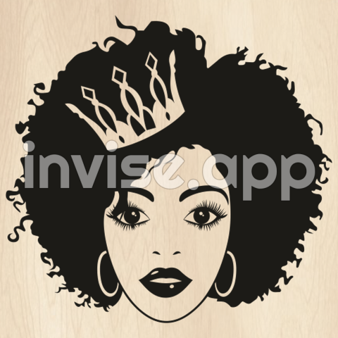 Black Queen Crown Svg Afro Girl With Crown Black Woman With - Ancient Egyptian Queen Art