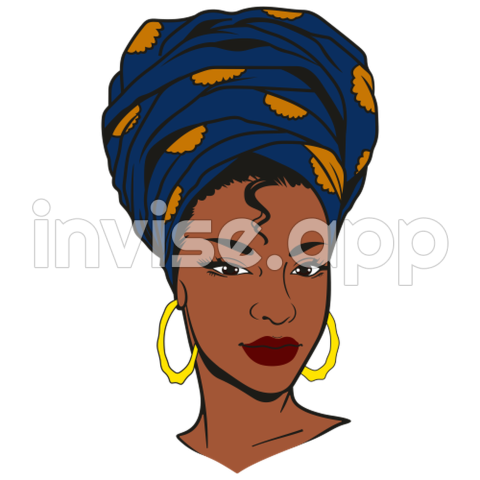 Black Queen Digital Art - Afro Queen With Head Wrap Turban Svg Melanin Goddess Diva Svg Black