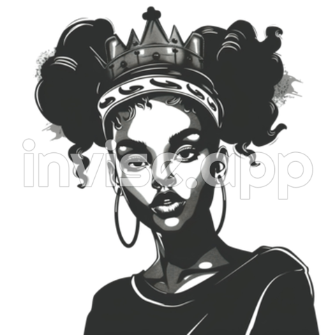 Black Queen Digital Art - Black History T Shirt Design , Vector, Psd, And Clipart With