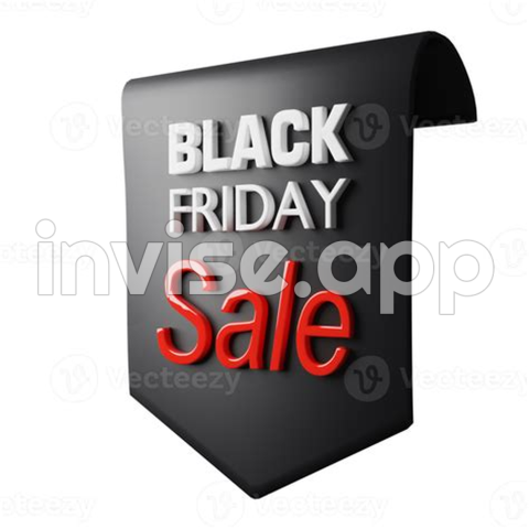 Black Friday Sale Ribbon Banner 28651399 - Black And White T-Shirt