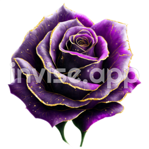 Download Beautiful Purple Rose With Gold Accents Online Creative - Purple Rose Bouquet