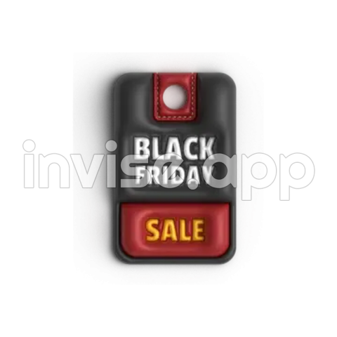 R Black Friday - 3D Black Friday Tag Design Illustration Vector, Black Friday, Black