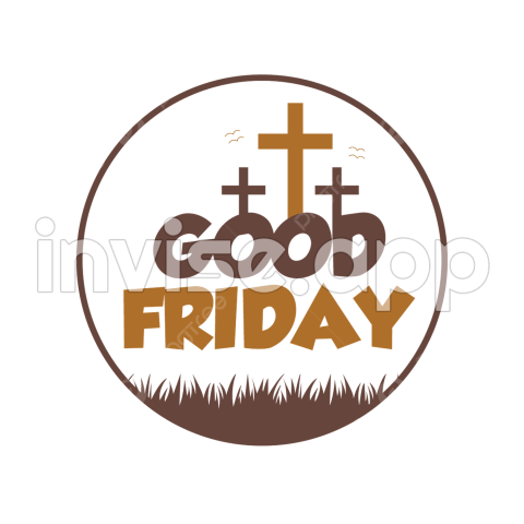 Great Friday - Good Friday Vector Images, Good Friday With Cross Silhouette Circle